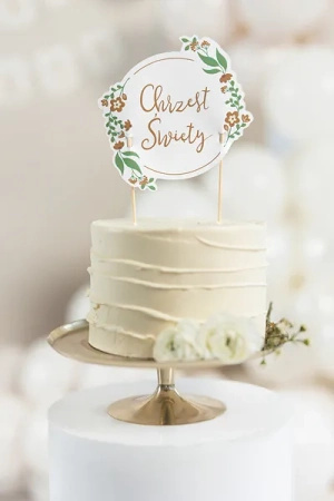 Topper na tort Chrzest Święty 15x20 cm Party Deco