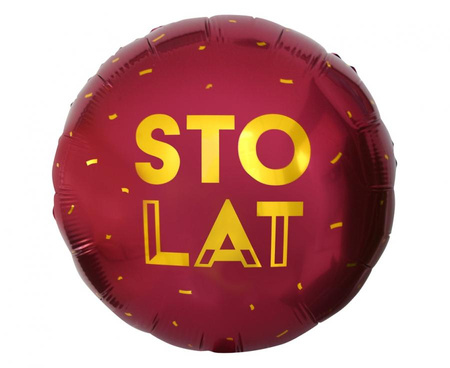 #BFK Balon foliowy Sto Lat (bordowy), 18 cali