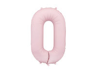 Balon foliowy Cyfra ''0'', 86cm, jasny różowy