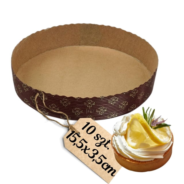 Papierowa forma do pieczenia tarta 15,5x3,5 cm 10 szt. widok ogólny
