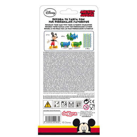 Zestaw świeczki urodzinowe i figurka PVC Myszka Mickey na tort DeKora