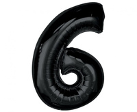 #BFC25 Balon foliowy Smart, cyfra 6, czarna, 92 cm  KK
