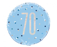 #BFK Balon foliowy UQ 18" Glitz, groszki z nadr. 70, niebieski