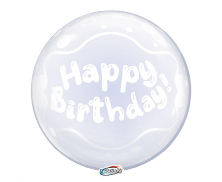 #BFK Balon Takara Bubble Balloon - Happy Birthday (kropeczki), 400 mm/ 10 szt. (rozm. QL 18,5") KK