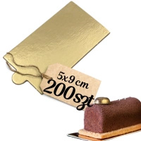 Bankietówki podkładki pod monoporcje jednostronne ZŁOTE 5x9 cm 200 szt.