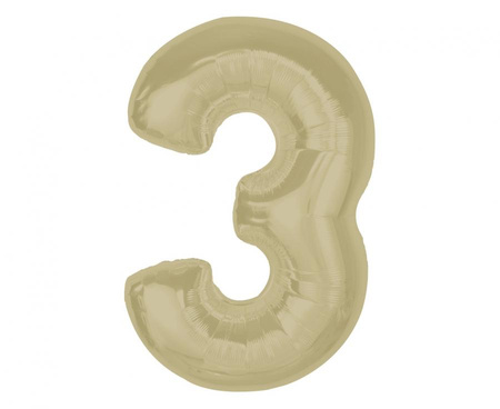 #BFC Balon foliowy Smart, cyfra 3, matowa latte, 92 cm  KK
