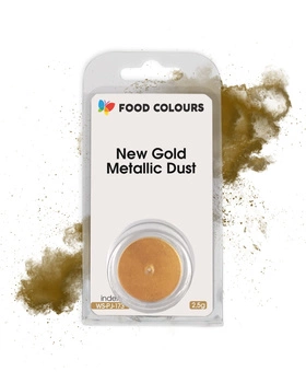 Barwnik w proszku NEW GOLD Metallic Dust Mini Jar 2,5g Food Colours
