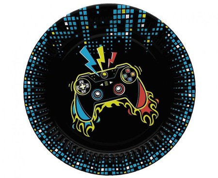 #ZTA Talerzyki papierowe Play Joystick Pad, 18 cm,  8 szt.