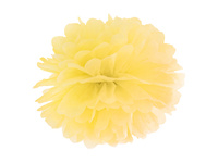 Pompon bibułowy, żółty, 25cm