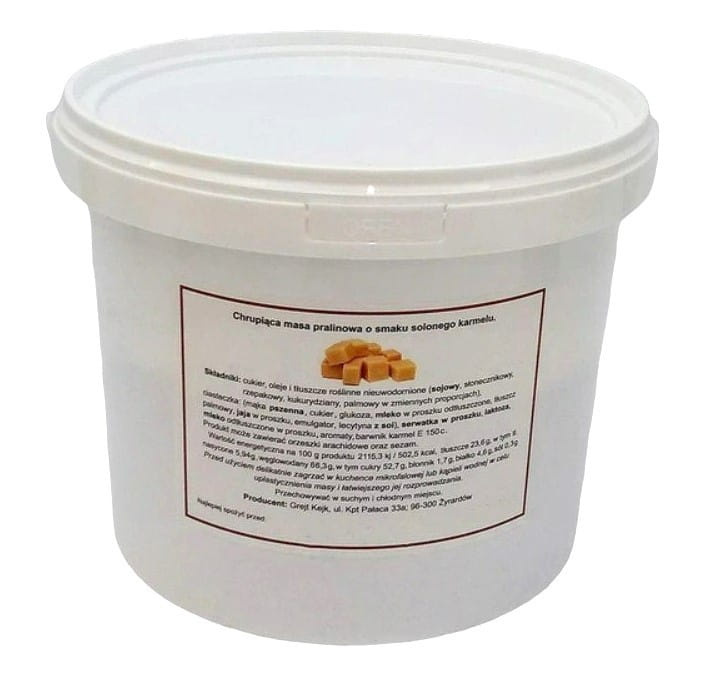 Pralina do tortu Solony Karmel z herbatnikami croquant 0,5 kg Grejt Kejk – gotowa masa cukiernicza