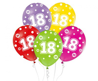 #BL Balony z cyframi: 18, 12 cali/ 5 szt.