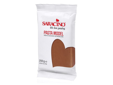 Lukier plastyczny masa cukrowa do modelowania figurek na tort BRĄZOWA 250g Saracino