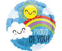 #BFK Balon foliowy 18" CIR "Proud of You" Słońce i Chmura, zapakowany