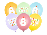 Balony 30 cm, 8, mix (1 op. / 6 szt.)