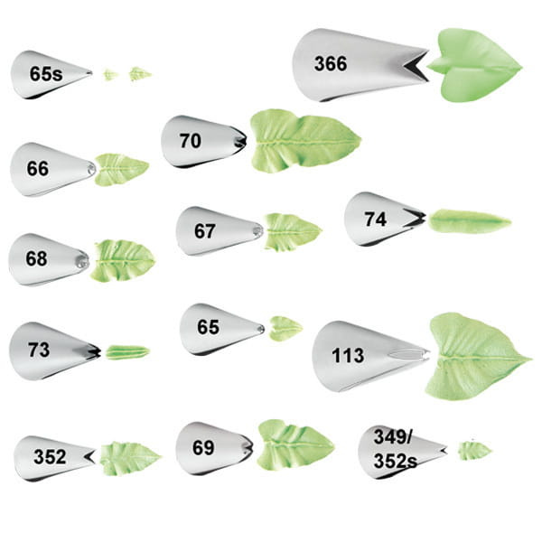 Różne tylki cukiernicze Wilton w tym końcówka liść 352