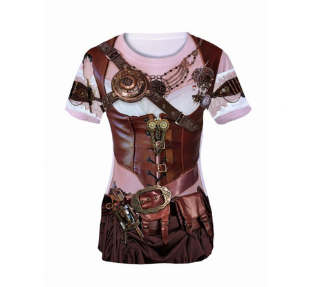 #STDO T-shirt z nadrukiem Steampunk Lady, rozm. M KK