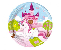 #ZTA Talerzyki papierowe Unicorn, next generation, 23cm, 8 szt. (plastic-free) KK