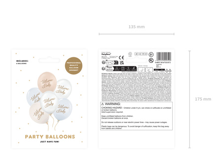 Balony 30 cm, Podkowy, alabastrowy (1 op. / 6 szt.)