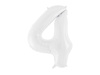 Balon foliowy Cyfra ''4'', 86 cm, biały Party Deco