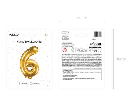 Balon foliowy Cyfra ''0'', 35cm, srebrny