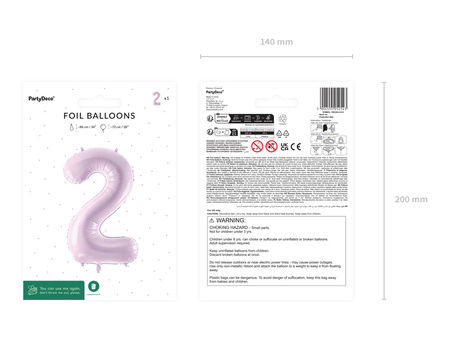 Balon foliowy Cyfra ''2'', 72cm, fiolet
