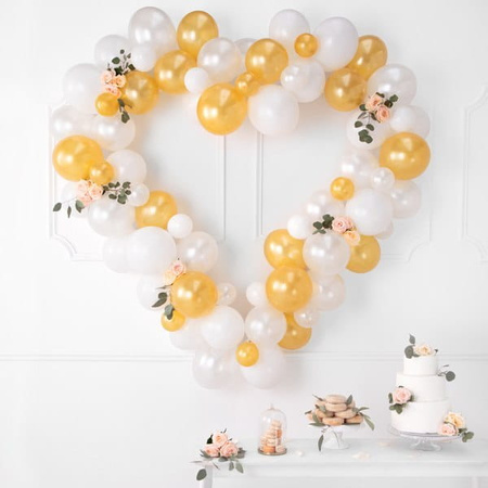Balony lateksowe strong 23 cm metaliczny BIAŁY 10 szt.