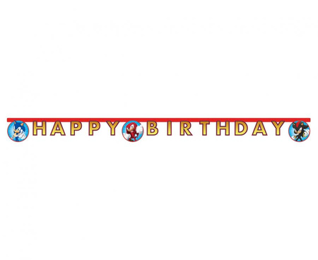 #DEBA Banner Sonic - Happy Birthday, 200 cm