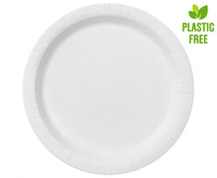 #ZTA Talerzyki papierowe, białe, rozm. 23 cm, 8 szt. (plastic-free)