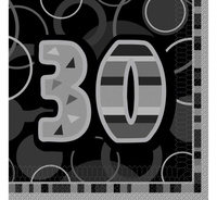 #ZSE Serwetki papierowe "Glitz 30", czarne,  3-warstw., 16 szt.