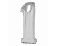 #BFC28 Balon foliowy Smart, Cyfra 1, srebrna, 76 cm