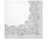 #ZSE Serwetki papierowe PAW Royal Lace (silver), 33x33 cm, 20 szt.