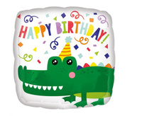 #BFK Balon foliowy 18" SQR - Urodzinowy krokodyl