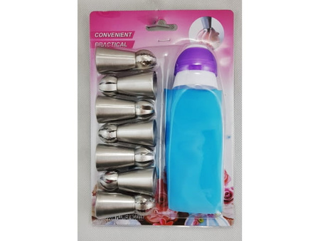 Zestaw tylek sferycznych, adapter oraz worek cukierniczy