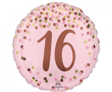#BFK Balon foliowy 18" Pretty pink 16th birthday