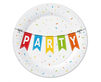 #ZTA_GD Talerzyki pap. Kolorowe Party, 18 cm, 6 szt. BB
