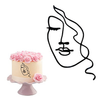 Decor topper na bok tortu linearny TWARZ KOBIETY