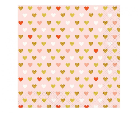 #ZSE_GD Serwetki Kolekcja XOXO (różowe), certyfikat FSC, 33x33 cm/ 20 szt. KK