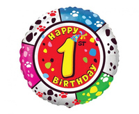 #BFK Balon foliowy 18" FX - " Happy Birthday - 1", pakowany