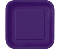 #ZTA Talerzyki papierowe kwadratowe fioletowe, 18 cm, 16 szt.