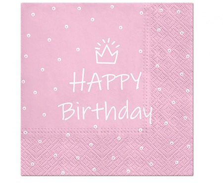#ZSE Serwetki PAW wzorzyste Special Day (light pink) 33x33 cm / 20 szt.