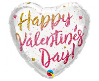 #BFK Balon foliowy 18" QL HRT "Happy Valentine's Day" brokat ombre KK