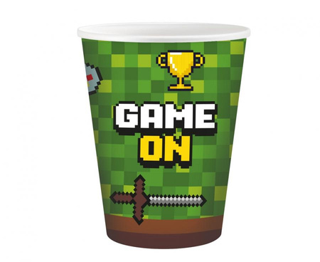 #ZKU_GD Kubeczki papierowe Game On, 250 ml, 6 szt. KK