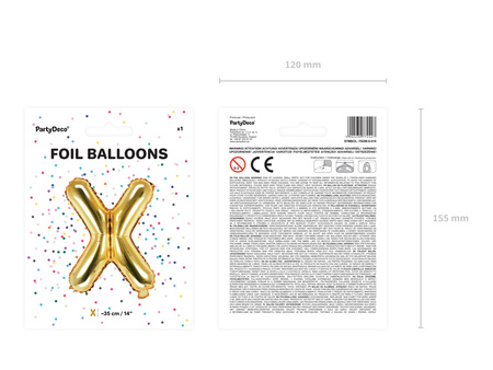 Balon foliowy Litera ''R'', 35cm, srebrny