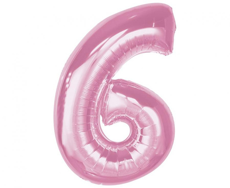#BFC33 Balon foliowy Smart, cyfra 6, j. różowa, 92 cm  KK