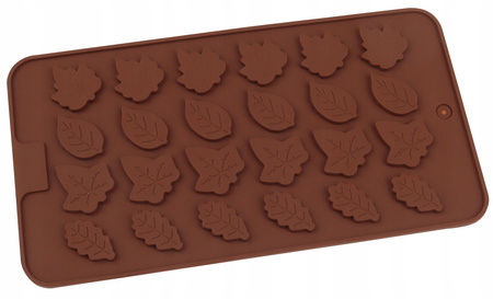 Foremka silikonowa na czekoladki lód żelki LISTKI 21x11 cm