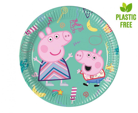 #ZTA Talerzyki pap. Peppa Pig, next generation, 20 cm, 8 szt. (plastic-free)