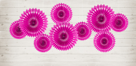 Rozety dekoracyjne, lawenda, 20-30cm (1 op. / 3 szt.)