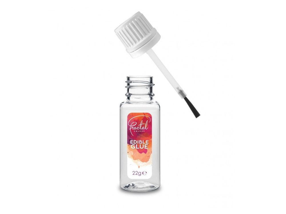 Klej spożywczy Fractal Colors 22 g z pędzelkiem w nakrętce – wygodna aplikacja żelowego kleju jadalnego