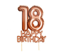 #DEI Piker "Glitz & Glamour",złoto-różowy napis 18 HAPPY BIRTHDAY