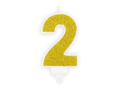 Świeczka urodzinowa Cyferka 5, złoty, 7cm